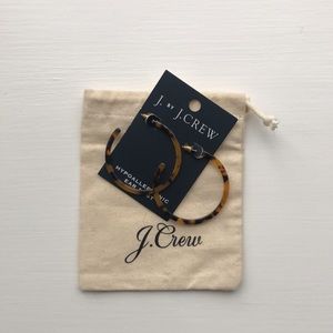 J. Crew tortoise shell hoop earrings